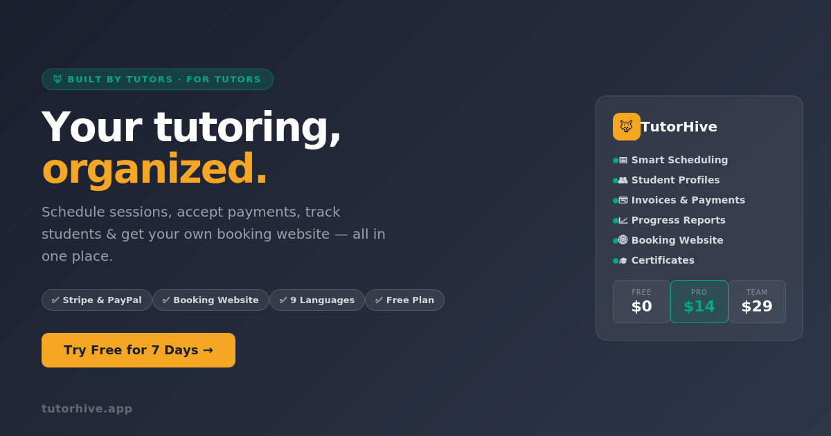 TutorHive — #1 Tutor Management Software | Schedule, Invoice & Get Paid ...